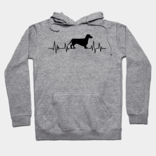 Dachshund Heartbeat wiener dog Heartbeat Silhouette badger dog Hoodie